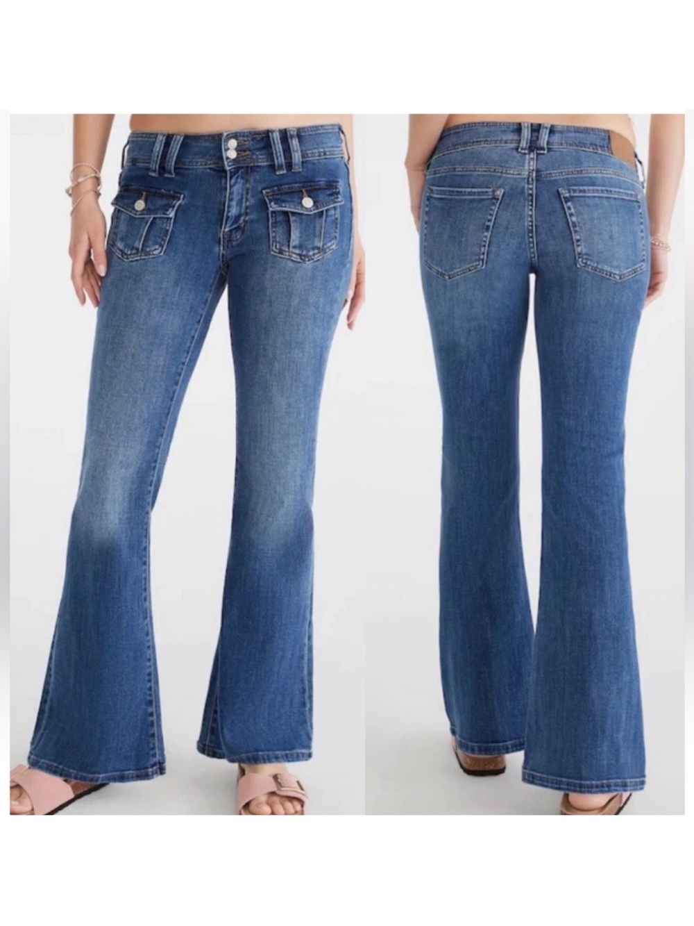 AEROPOSTALE Low Rise Flare Jeans - Stretch Plus Short